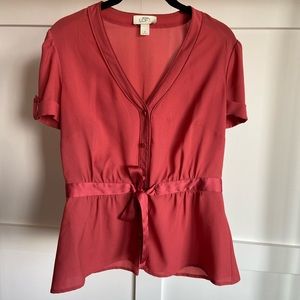 LOFT peplum button down blouse
